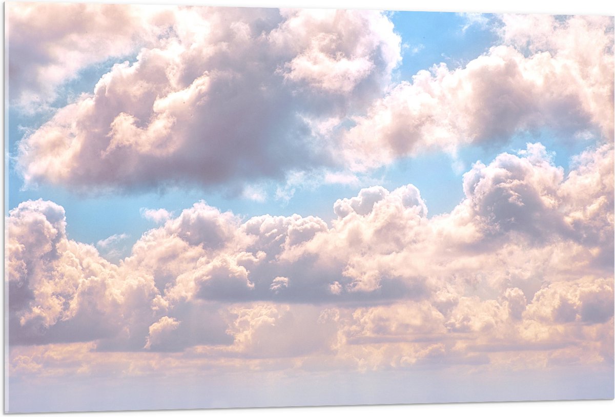 Acrylglas - Sluierbewolking op Zonnige Dag - 105x70 cm Foto op Acrylglas (Met Ophangsysteem)