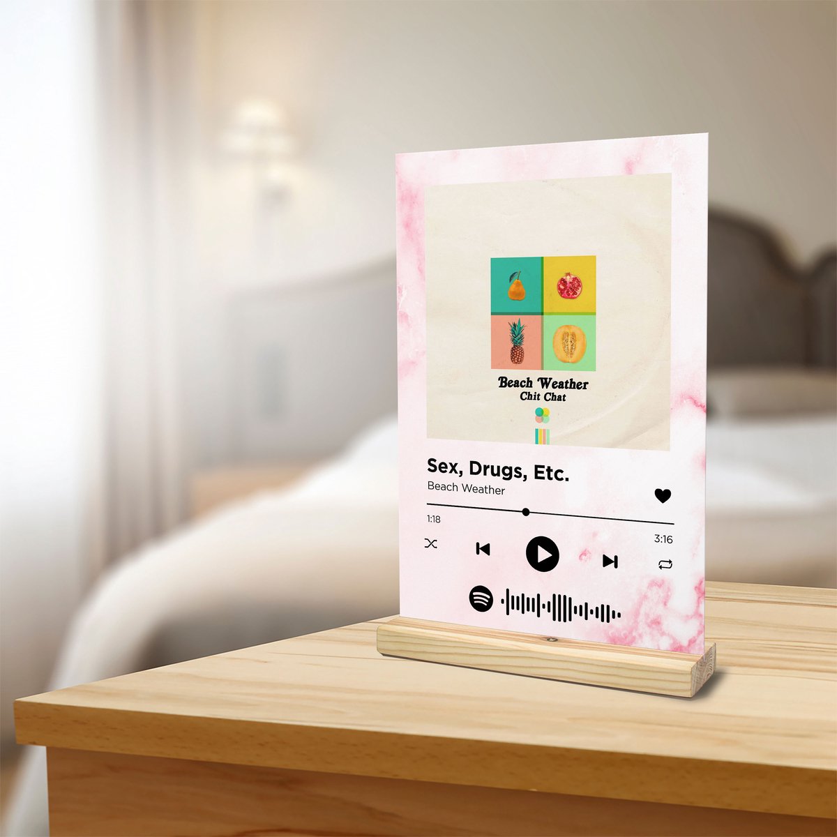 Songr Spotify Muziek Bordje - Sex, Drugs, Etc. - Beach Weather - 20x30 -  Roze - Dibond... | bol