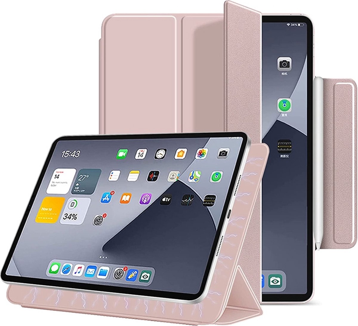 Mobiq - Magnetische Folio Case geschikt voor iPad Air (2022 / 2020) - roze