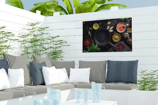 Décoration de jardin Herbes - Légumes - Pan - 60x40 cm - Affiche de jardin - Toile de jardin - Affiche d'extérieur
