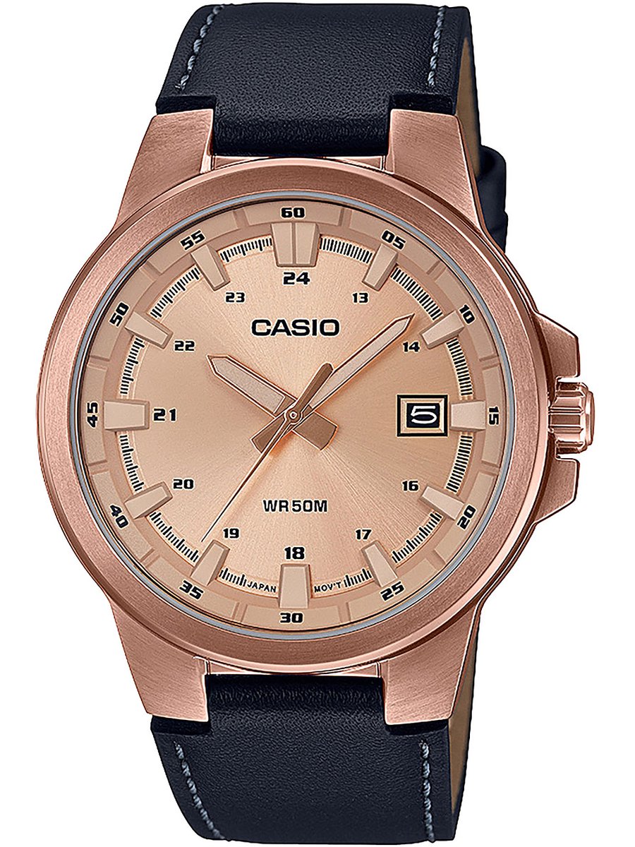 Casio Casio Collection MTP-E173RL-5AVEF Horloge - Leer - Bruin - Ø 41 mm