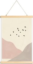 JUNIQE - Posterhanger Flock Of Birds I -30x45 /Ivoor & Roze