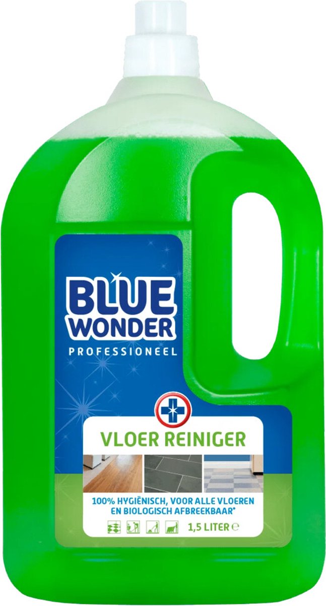 Blue Wonder Vloerreiniger Professioneel Grootverpakking - 6x 1,5 liter (9 liter)