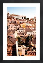 JUNIQE - Poster met houten lijst Lisbon -13x18 /Bruin