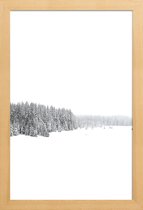 JUNIQE - Poster met houten lijst White White Winter 1/2 -13x18 /Grijs