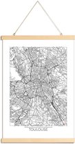 JUNIQE - Posterhanger Toulouse - minimalistische stadskaart -20x30