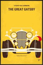 JUNIQE - Poster met kunststof lijst The Great Gatsby -13x18 /Geel