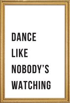 JUNIQE - Poster met houten lijst Dance - White -13x18 /Wit & Zwart