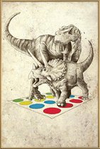 JUNIQE - Poster met kunststof lijst The Ultimate Battle -30x45 /Rood &