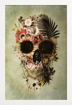 JUNIQE - Poster in houten lijst Garden Skull Light -20x30 /Grijs &