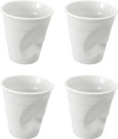 Tavola - Bekers Porselein Ingedeukt- Espresso - 4 stuks - 125ml - 7.5x7cm