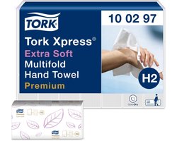Tork Xpress Multifold papieren handdoeken Premium H2, extra zacht, 2-laags wit (100297)