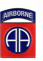 Metalen logo/schildje 82nd Airborne Division - 8x5,5 cm