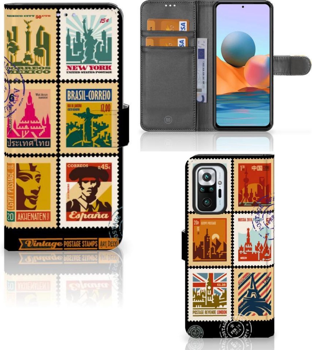 Xiaomi Redmi Note 10 Pro Flip Cover Postzegels