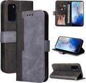 Voor Samsung Galaxy S20 Zakelijke Stiksels-Kleur Horizontale Flip PU Lederen Case met Houder & Kaartsleuven & Fotolijst (Grijs)