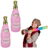 Relaxdays 2 x pinata champagnefles - vrijgezellenfeest - piñata - feestversiering
