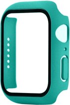 Hoesje geschikt voor Apple Watch 42MM - Hardcase - Screenprotector - Kunststof - Mintgroen