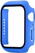 Hoesje geschikt voor Apple Watch 38MM - Hardcase - Screenprotector - Kunststof - Blauw