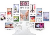 Decopatent® Photo Frame Collage 12 Photos de différentes tailles (10x15, 15x10, 10x10, 15x20 Cm) - Cadre Photo - Arbre Photo - 82 x 58 Cm