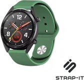 Siliconen Smartwatch bandje - Geschikt voor  Huawei Watch GT sport band - legergroen - 42mm - Strap-it Horlogeband / Polsband / Armband