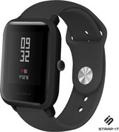 Siliconen Smartwatch bandje - Geschikt voor  Xiaomi Amazfit Bip sport band - zwart - Strap-it Horlogeband / Polsband / Armband