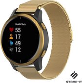 Milanees Smartwatch bandje - Geschikt voor  Garmin Vivomove HR Milanese band - goud - Strap-it Horlogeband / Polsband / Armband