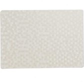 Stevige luxe Tafel placemats Stones wit 30 x 43 cm - Met anti slip laag en Pu coating toplaag