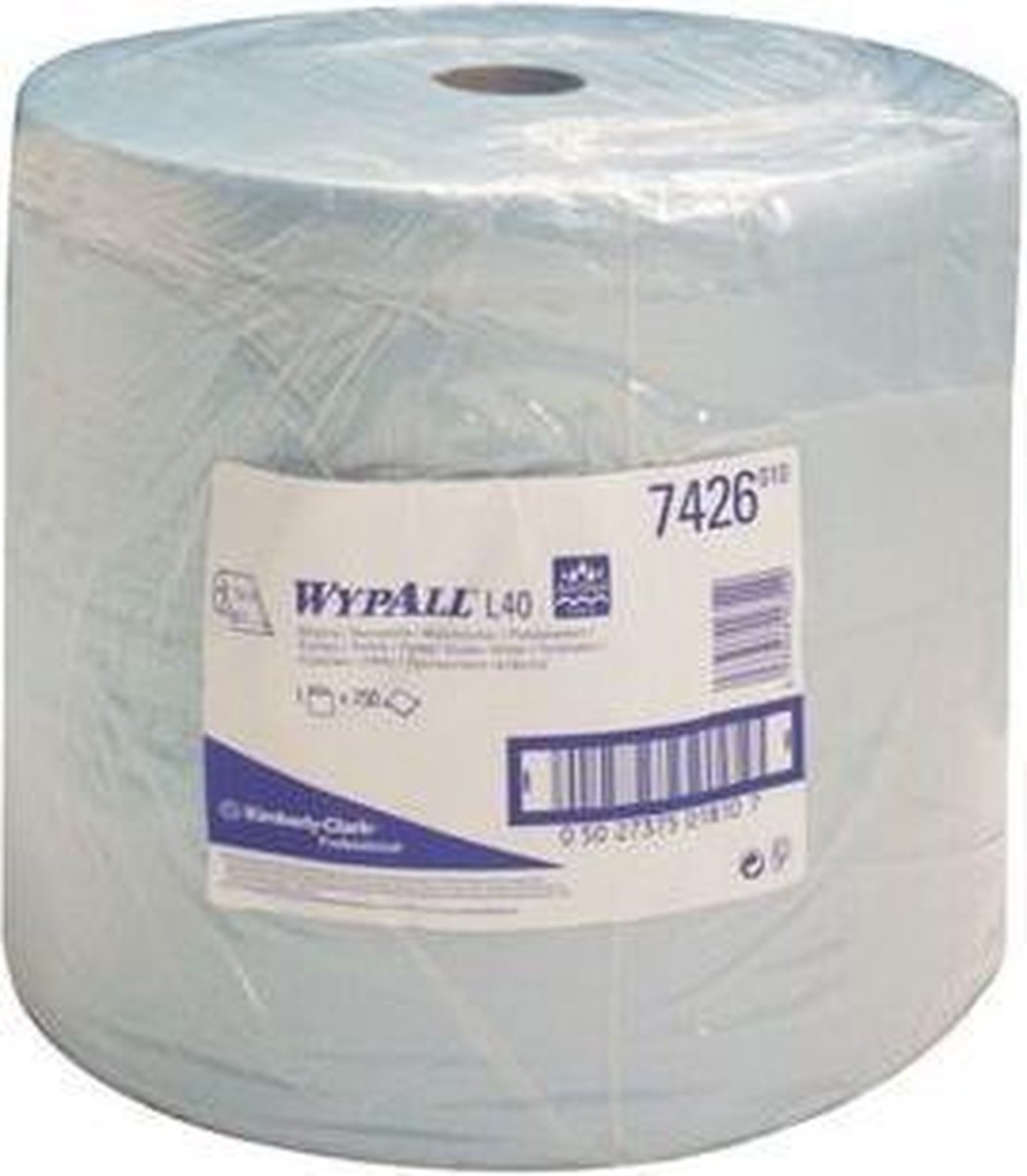 Goedkoopste Wypall L40 poetsdoeken op rol blauw (248 mtr / 38 cm breed
