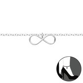 Zilverana | enkelbandje infinity | enkelkettinkjes - dames - 25 cm - Zilver