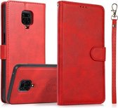 Voor Geschikt voor Xiaomi Redmi Note 9s Kalf Textuur 2 in 1 Afneembare Magnetische Achterkant Horizontale Flip Lederen Case met Houder & Kaartsleuven & Portemonnee & Fotolijst (Roo