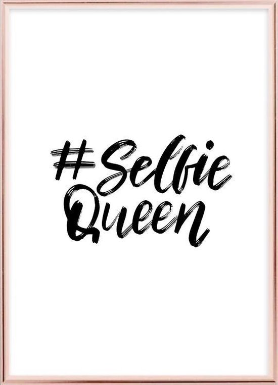Poster Met Lijst - Selfie Queen Poster (21x30cm)