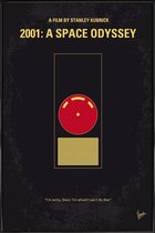 JUNIQE - Poster in kunststof lijst 2001 - A Space Odyssey -30x45 /Geel