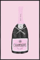 JUNIQE - Poster in kunststof lijst Champagne -30x45 /Roze & Zwart