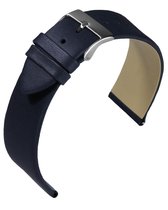 EULIT horlogeband - leer - 16 mm - blauw - metalen gesp