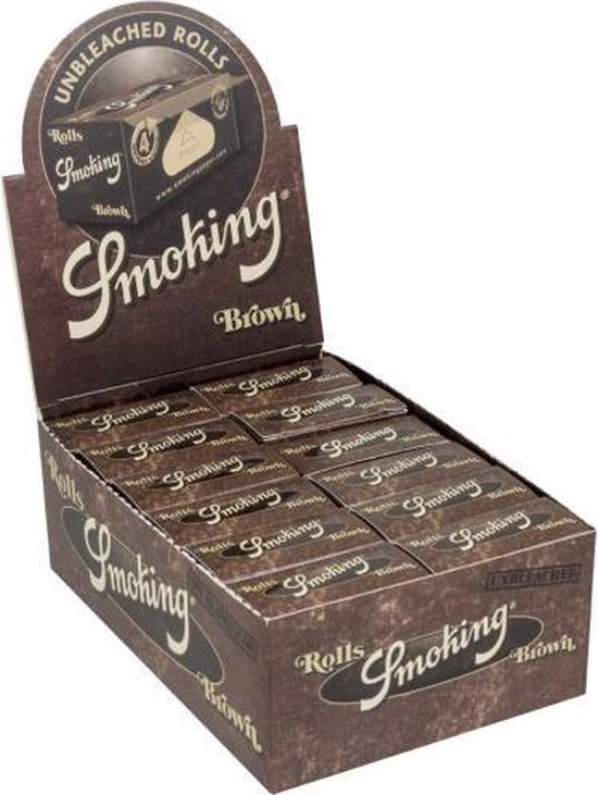 Smoking - Smoking Brown Rolls Slim - Smoking vloei - Lange vloei - Doos 24 Stuks