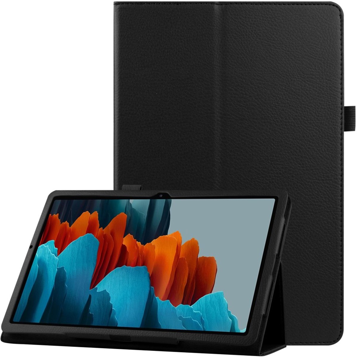 Book Cover Galaxy Tab S7 Hoes Zwart met Standaard
