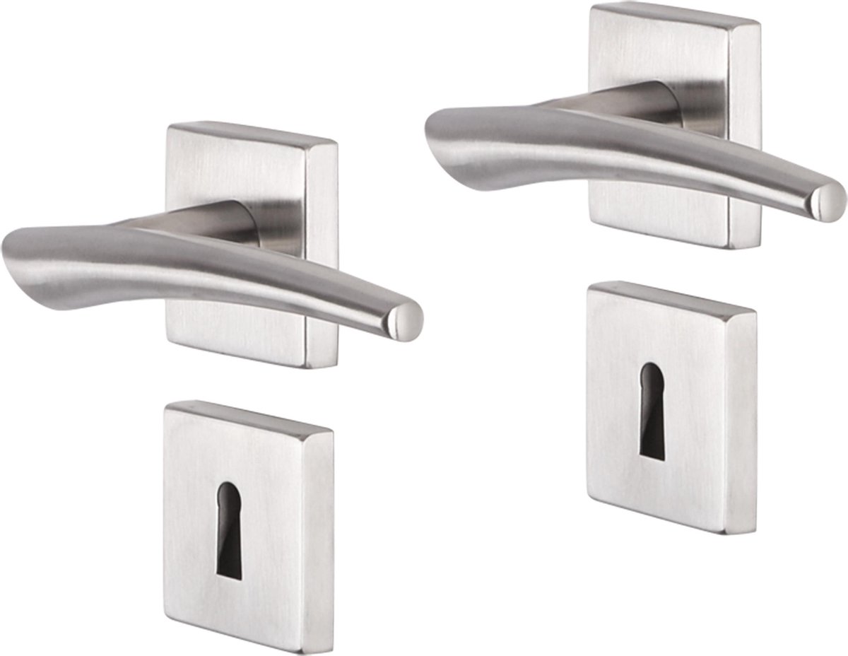 IMPRESSO SHEFFIELD KRUK MET 2X ROZET SL VIERKANT VERDEKT RVS