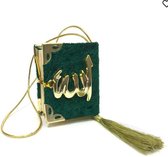 Fluwelen Koran voor auto Groen Goud
