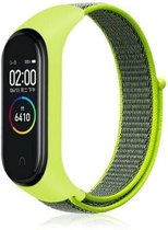 Strap-it Nylon bandje - geschikt voor Xiaomi Mi Band 5 / Mi Band 6 - geel-groen