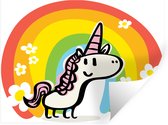 Muurstickers - Sticker Folie - Een illustratie van een eenhoorn met een regenboog - Meisjes - Kinderen - Kind - 40x30 cm - Plakfolie - Muurstickers Kinderkamer - Zelfklevend Behang - Zelfklevend behangpapier - Stickerfolie