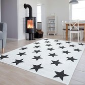 Tapiso Luxury Vloerkleed Wit Slaapkamer Woonkamer Modern Tapijt Maat- 180x250