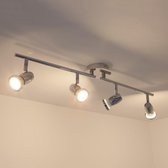 Lindby - plafondlamp - 4 lichts - Metaal - H: 13.5 cm - GU10 - chroom - Inclusief lichtbronnen