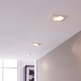 Lindby - LED downlight - 3 lichts - Kunststof, glas, metaal - H: 2.8 cm - wit, transparant - A+ - Inclusief lichtbronnen