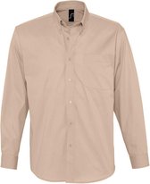 SOLS Heren Bel-Air Lange Mouw Twill Work Shirt (Beige)