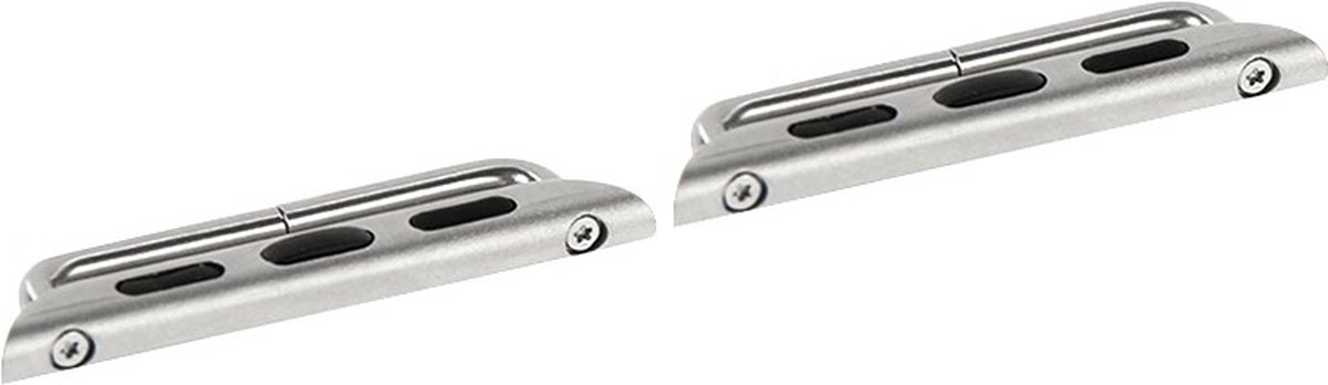 By Qubix - Metalen strap connector - Zilver - Geschikt voor Apple Watch 44mm / 45mm / 46mm / 49mm