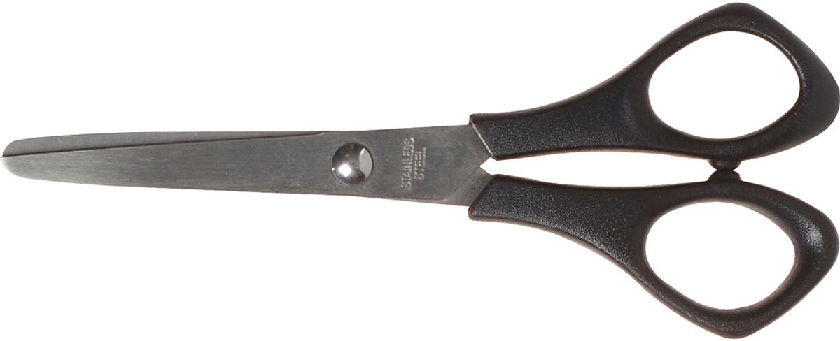Schoolscharen, L: 14 cm, rond, rechtshandig, 1 stuk