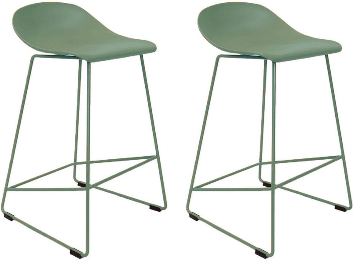 Bronx71 Livin24 Scandinavische Barkruk Ellen groen 66cm - Barkrukken set van 2 - barstoel