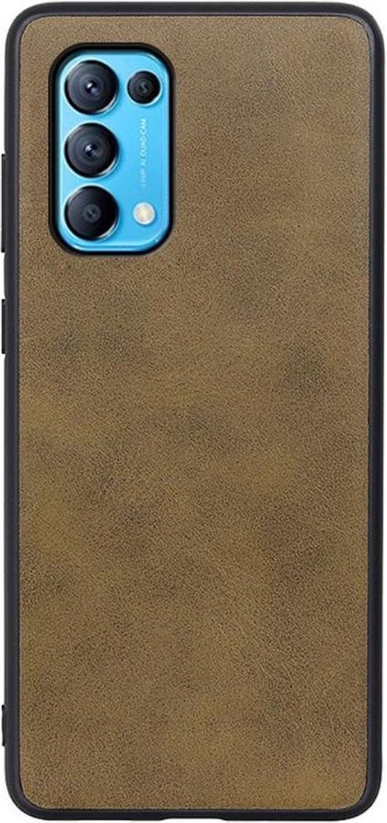 Oppo Find X3 Lite / Reno5 Hoesje Backcover met Kunstleer Coating Bruin