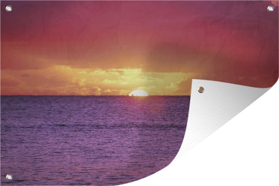 Zonsondergang over paarse zee - Tuinposter - Tuindoek