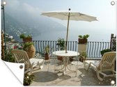 Affiche de jardin - Terrasse avec vue en Italie - 120x90 cm